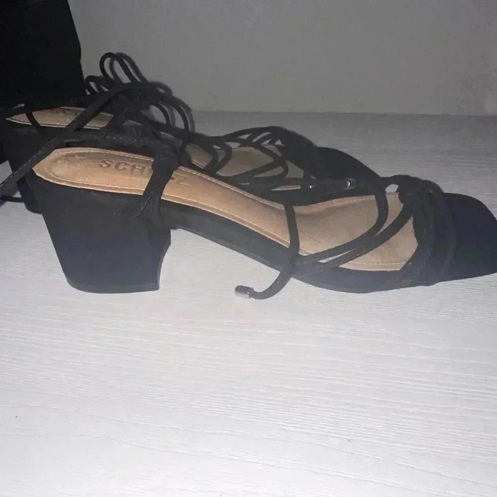 SCHUTZ Suede Block Wrap Around Sandals S 7,5